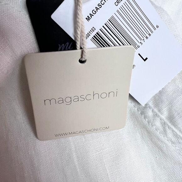 Magaschoni Womens Linen Utility Cargo Pockets Elastic Waist Drawstring Pants - Picture 9 of 15